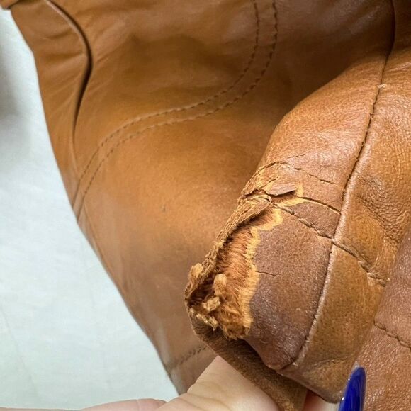 Vintage Breier of Amsterdam Camel Brown Leather Two Button Blazer Coat Mens XL - Picture 11 of 16